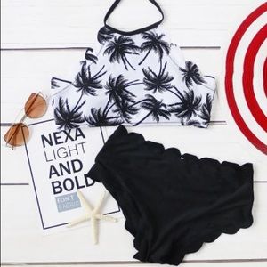 Palm scalloped bikini